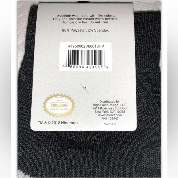 Nintendo Crew Socks 1 Pair Men's 6.5-12 Black w Controller 8 Bit NES Old School - Picture 6 of 9